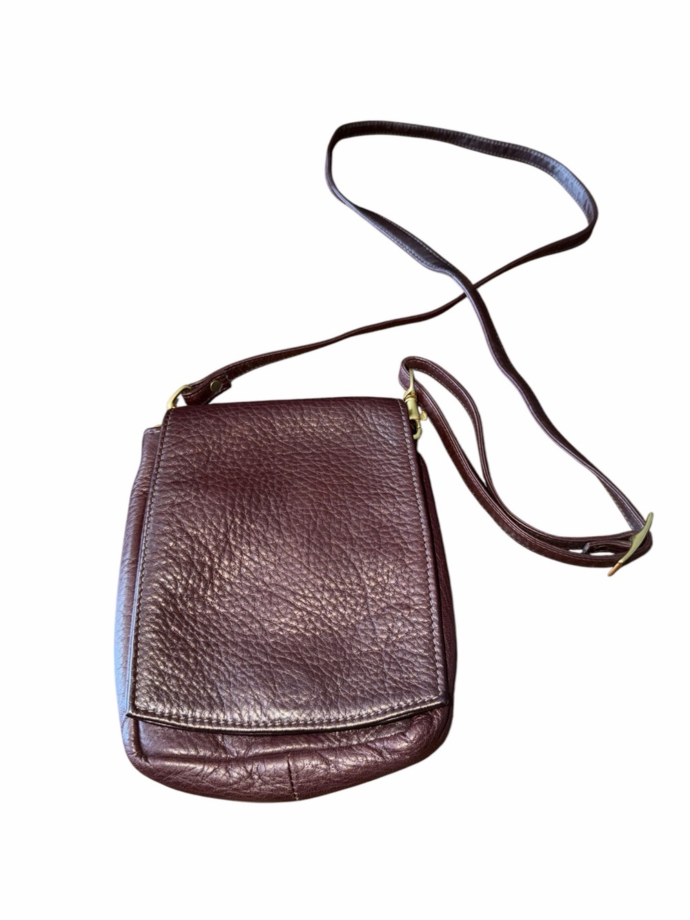 Vintage Libaire pebbled leather crossbody flap